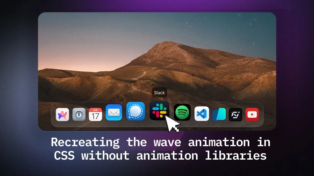 Video cover image of video: Recreating the MacOS Dock hover animation with CSS