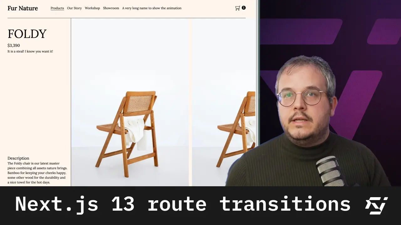 Video cover image of video: Adding route transitions to NextJS 13 with Framer Motion